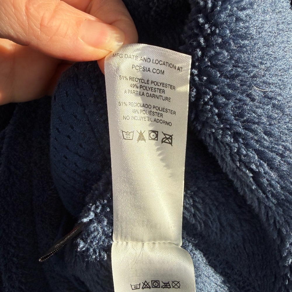 Patagonia women’s Navy & sage green Re-Tool Snap-T pullover Fleece jacket Size L - Picture 8 of 9
